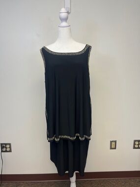 Betsy & Adam Black and Gold Sleeveless Cocktail/ semi chic formal Dress Size 20W